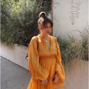 Finders Keepers mustard fall dress S